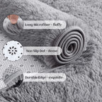 Tie-Dyed Shag Area Rug – Fluffy Non-Slip Carpet for Bedroom and Living Room