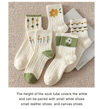Cartoon Print Mid-Length Socks – Soft Cotton Casual Wear for Women