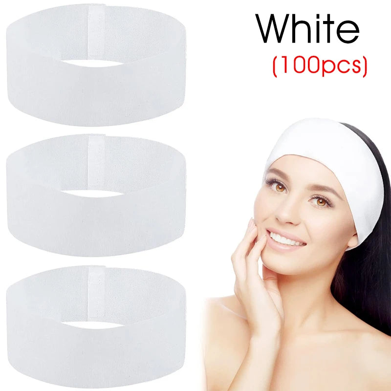 Disposable Non-Woven Facial Headbands – Soft Skincare Wraps for Beauty Salons