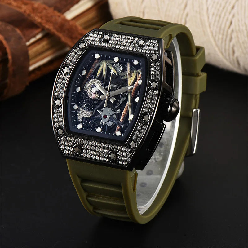 Bamboo Hollow Dial Quartz Watch – Fashionable Wooden Wristwatch for Men