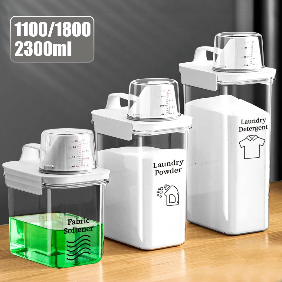 Refillable Laundry Dispenser – Multi-Size Storage Tank for Detergent Powder