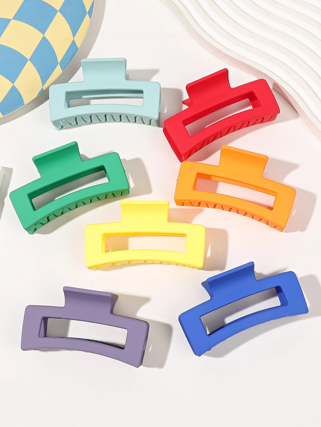 Matte Square Hair Claw Clips – Non-slip 3.4 inch Accessories for Thick Hair