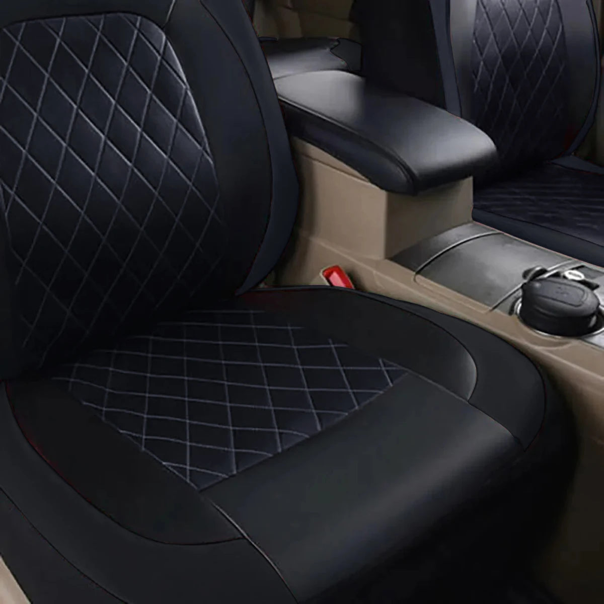 Waterproof PU Leather Car Seat Cover – All Season Full Coverage for SUV Sedan