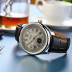 Luxury Leather Quartz Wristwatch – Waterproof Business Accessory for Men