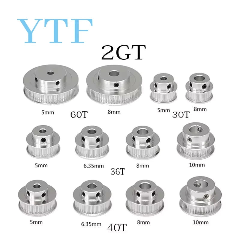 Aluminium 2GT Timing Pulley – 6mm Belt Width for 3D Printer Parts