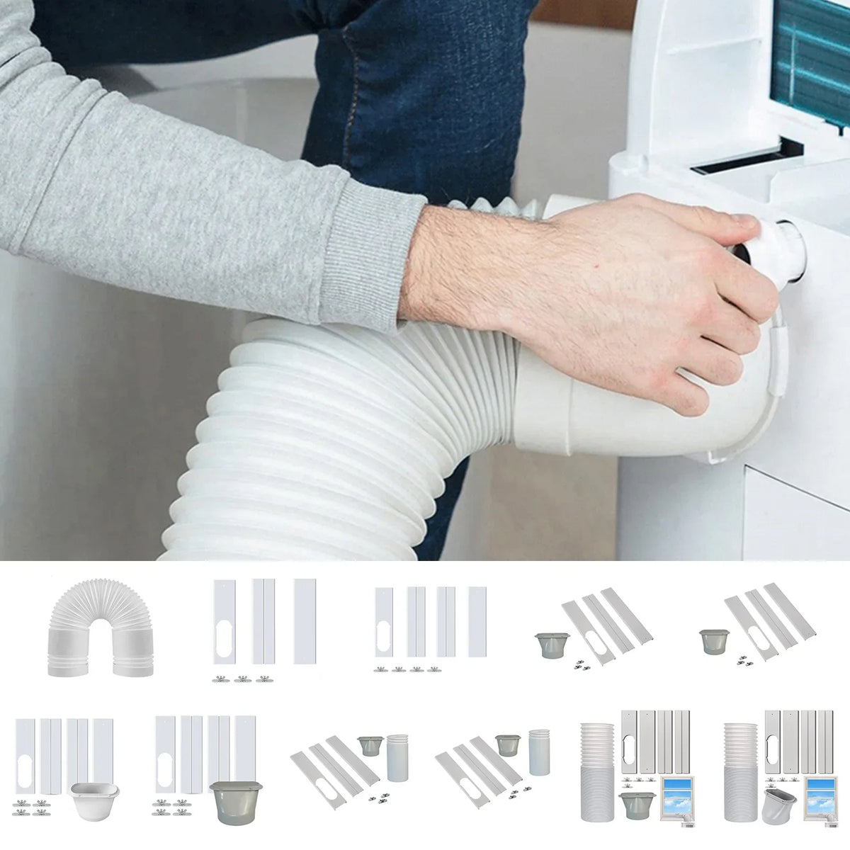Portable Air Conditioner Window Kit – Adjustable Exhaust Hose for AC Units