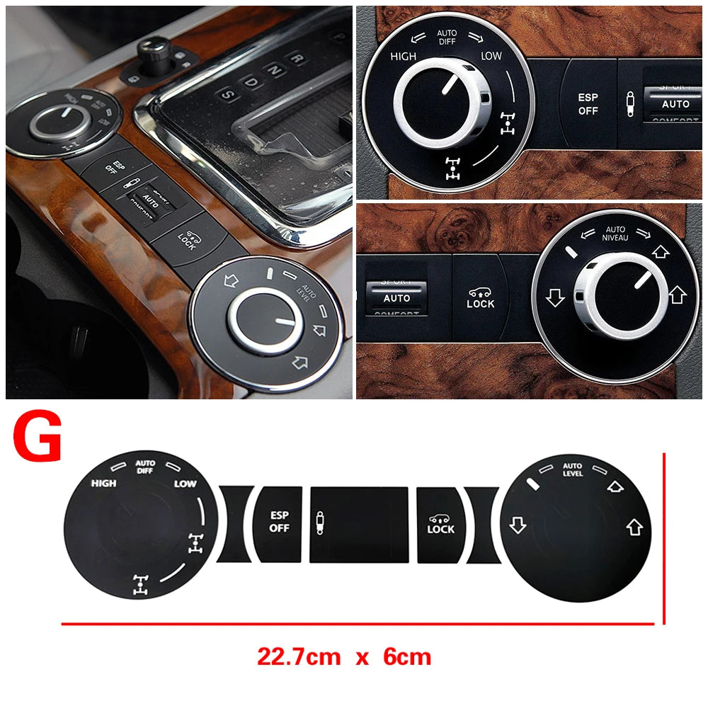 Button Repair Decal Stickers – Interior Dashboard Restoration for VW Touareg
