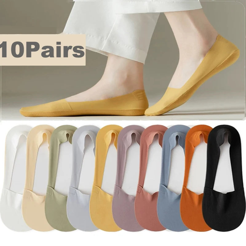 Cotton Invisible Low Cut Socks – Breathable Non-slip Liners for Casual Wear