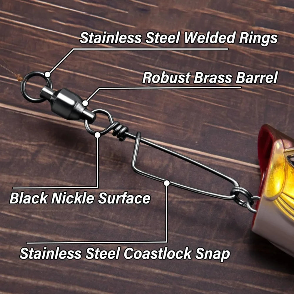 Ball Bearing Fishing Swivels – Stainless Steel Coastlock for Saltwater Angling