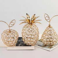 Crystal Rhinestone Apple Ornament – Sparkling Miniature Decor for Home