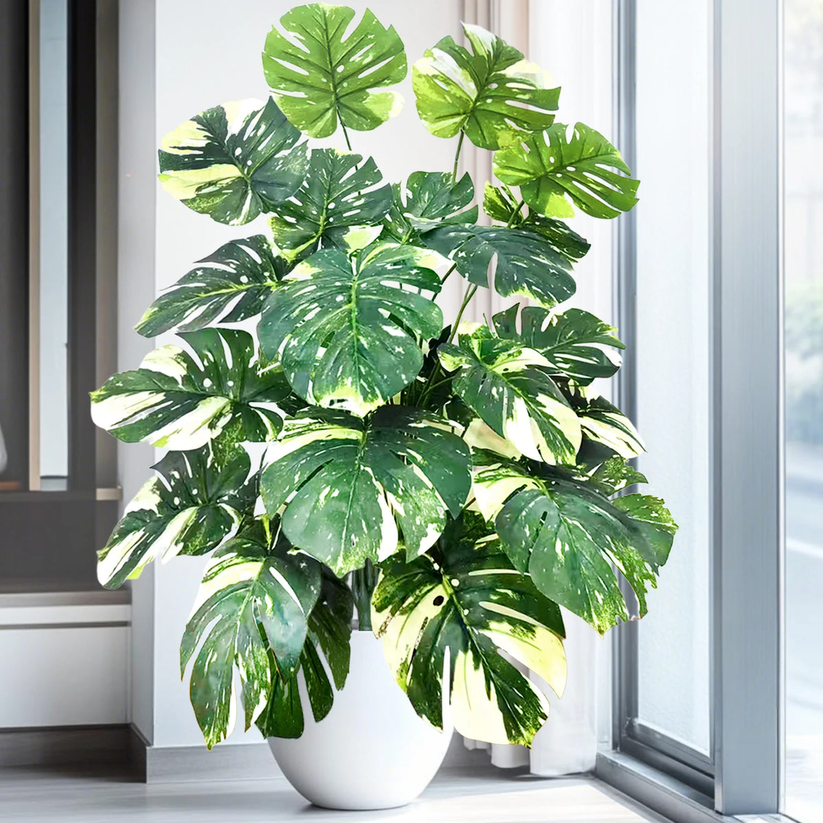 Artificial Tropical Leaf Plant – 60-103cm Potted Faux Greenery for Home Decor