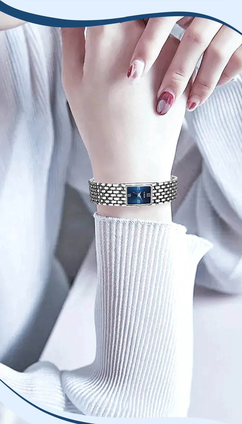 Square Stainless Steel Quartz Watch – Elegant Waterproof Accessory for Women