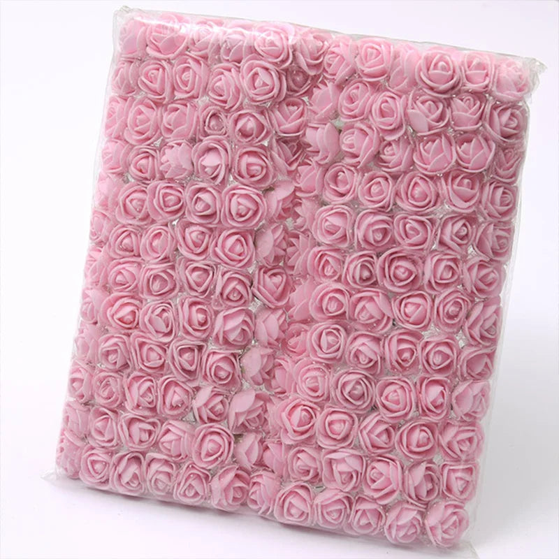 Mini Foam Rose Flower Heads – 2cm Craft Embellishments for Wedding Decor