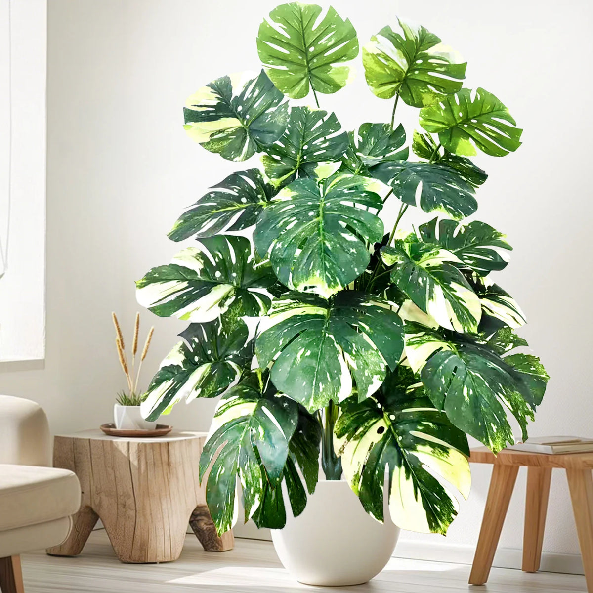 Artificial Tropical Leaf Plant – 60-103cm Potted Faux Greenery for Home Decor