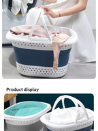 Collapsible Plastic Laundry Basket – Large Folding Storage for Home Organization