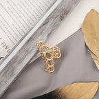 Gold Metal Heart Hair Claw Clips – Non Slip Geometric Barrettes for Daily Wear