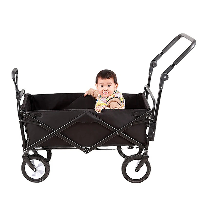 Foldable Utility Wagon Cart – Lightweight Extendable Handle for Camping