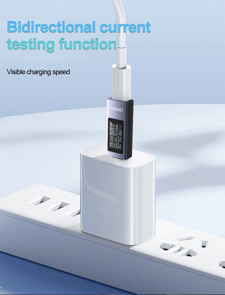 Digital USB-C Power Tester – Voltage and Current Monitor for Battery Testing
