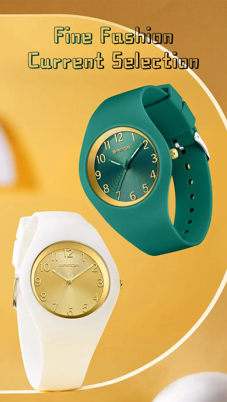 Silicone Quartz Wristwatch – Lightweight Sport Clock for Students