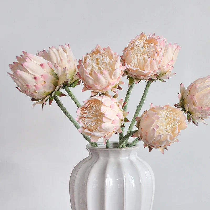 Artificial King Protea Flower – 25 Inch Faux Botanical for Home Wedding Decor