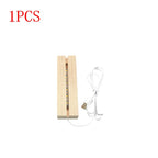 Rectangular Wooden LED Display Base – USB Light Stand for Acrylic Art Decor