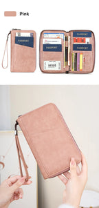 RFID Leather Passport Wallet – Anti-Theft Card Holder for Travel