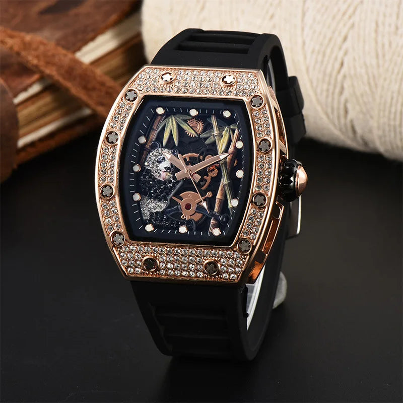 Bamboo Hollow Dial Quartz Watch – Fashionable Wooden Wristwatch for Men