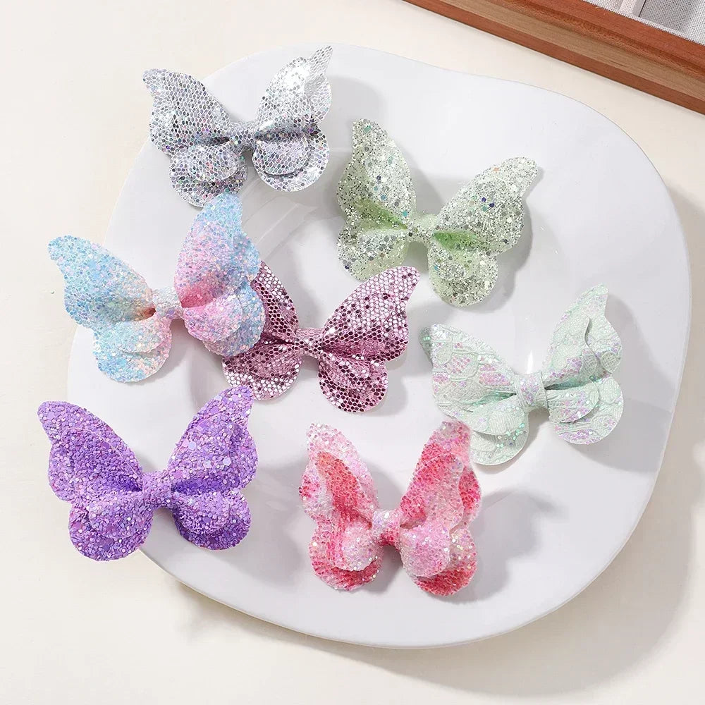 Sequined Butterfly Hair Clips – Cute Decorative Bows for Toddler Hairstyles