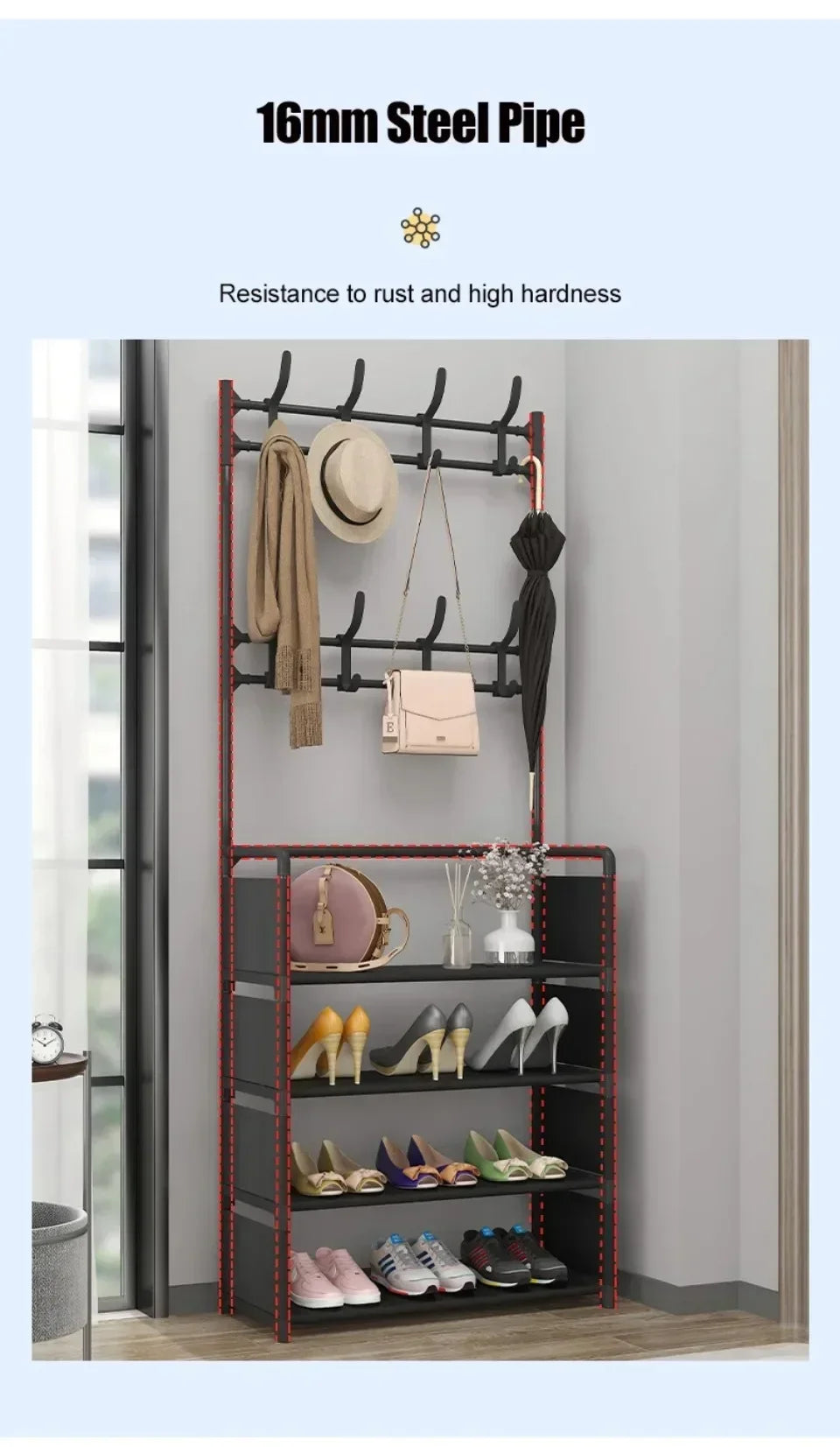 Multi-Layer Shoe Rack – Floor-Standing Organizer for Entryway and Closet Storage