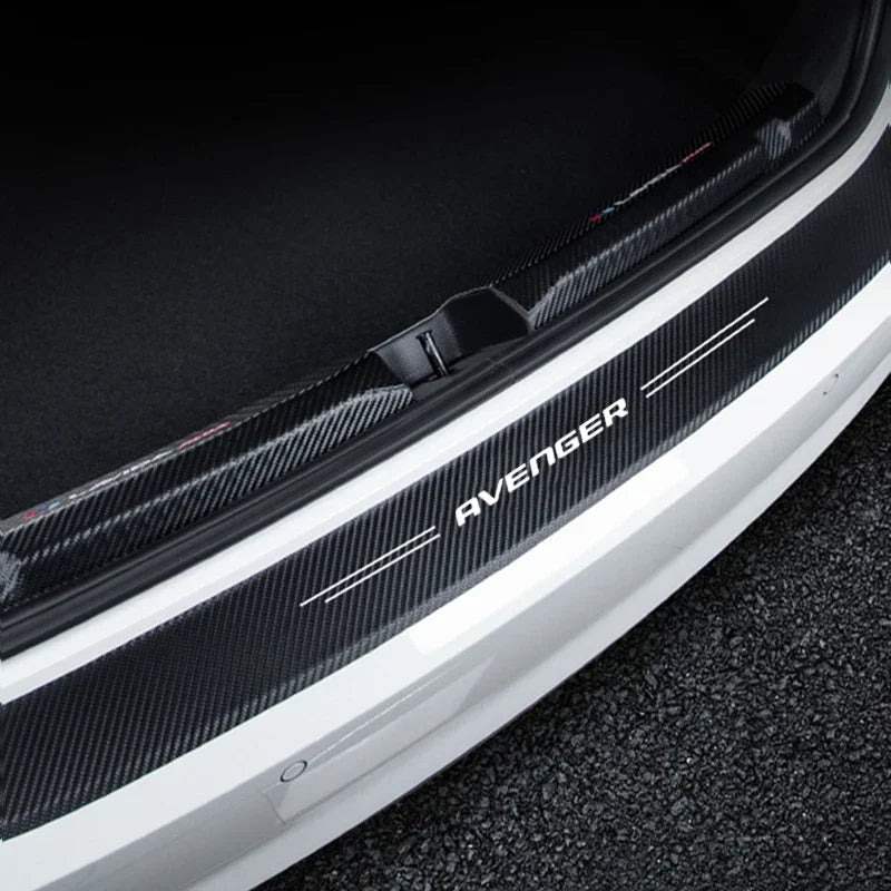 Carbon Fiber Door Sill Scuff Plates – Anti-Scratch Decal for Dodge Avenger