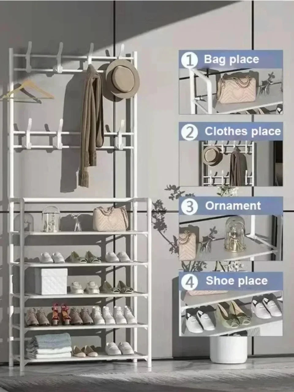 Multi-Layer Shoe Rack – Floor-Standing Organizer for Entryway and Closet Storage