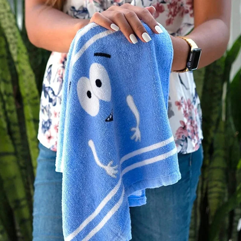 Cartoon Towelie Hand Towel – Quick-Dry Polyester Dish Cloth for Kitchen Bathroom