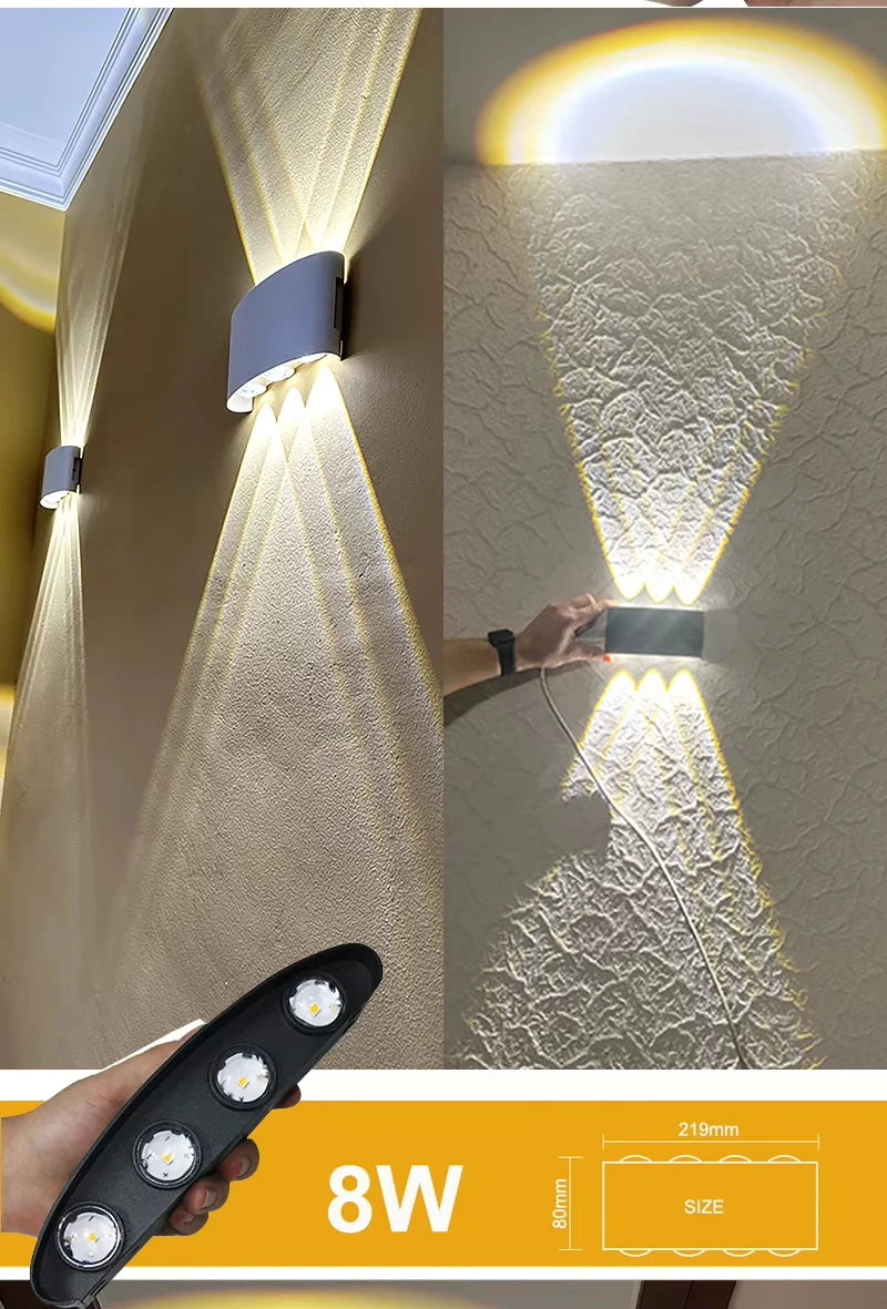 Aluminum LED Wall Lamp – IP65 Waterproof Lighting for Indoor and Outdoor