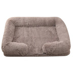 Plush Rectangular Dog Bed – Washable Fluffy Pet Cushion for Small to Large Dogs