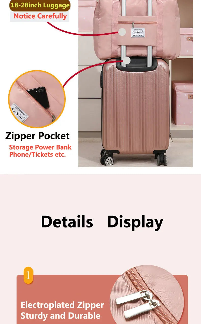 Foldable Travel Duffel Bag – Large Waterproof Carry-on for Airline Trips
