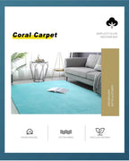 Coral Velvet Area Rug – Soft Rectangular Mat for Living Room and Bedroom