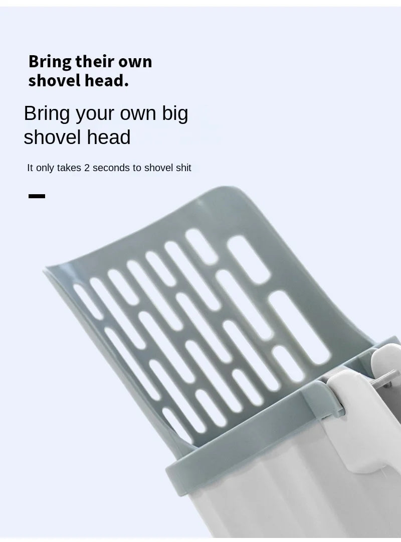 Cat Litter Scoop – Integrated Waste Bag Holder for Easy Pet Toilet Cleaning