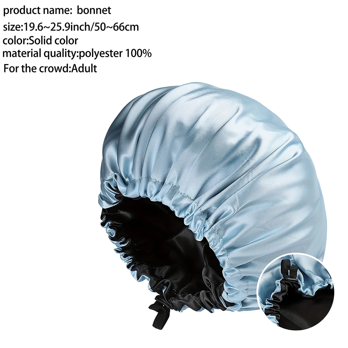 Silk Sleep Bonnet – Adjustable Double Layered Cap for Hair Protection