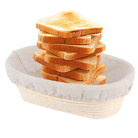 Oval Rattan Proofing Basket – Handmade Dough Rising Bowl for Sourdough Baking