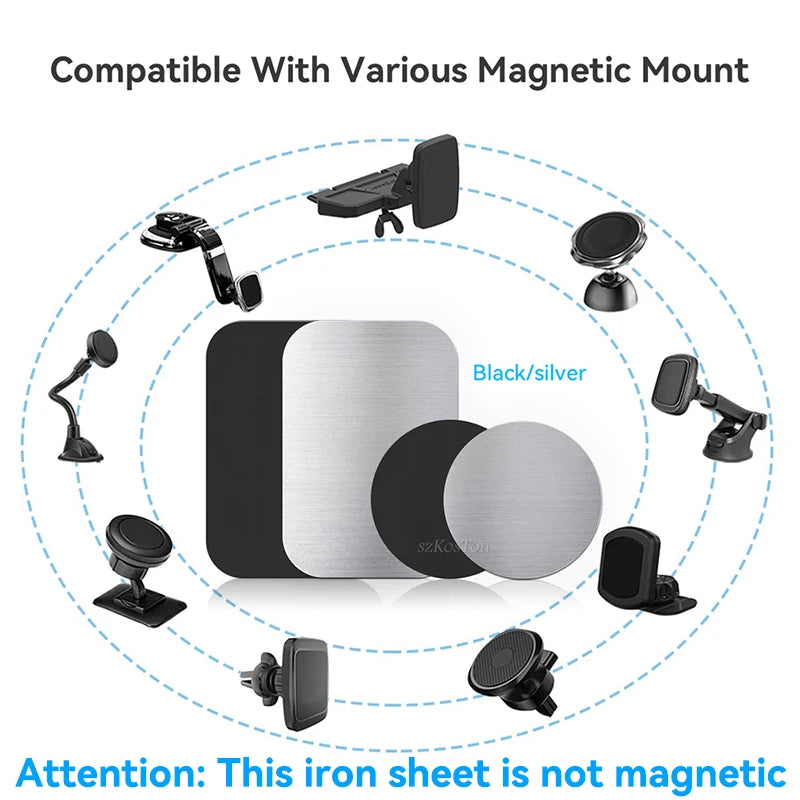 Universal Metal Magnetic Plate – Iron Disk Sticker for Car Phone Holders
