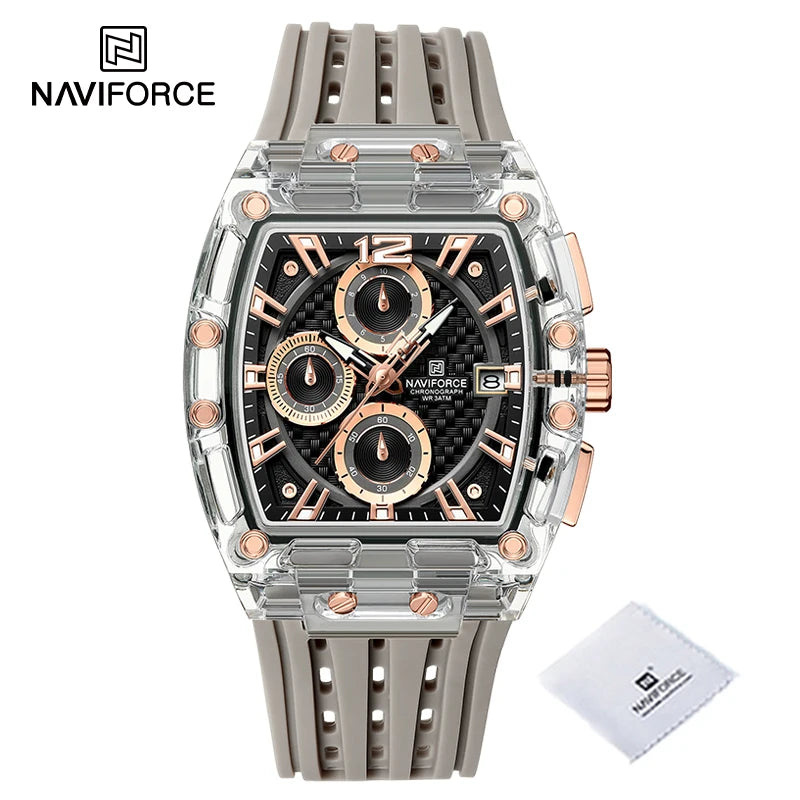 NAVIFORCE Silicone Chronograph Watch – Waterproof Sport Accessory for Men