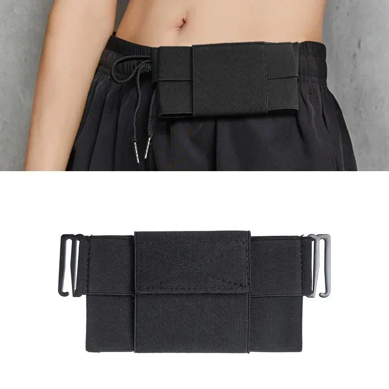 Slim Running Waist Belt – Stretchy Invisible Phone Pouch for Outdoor Sports