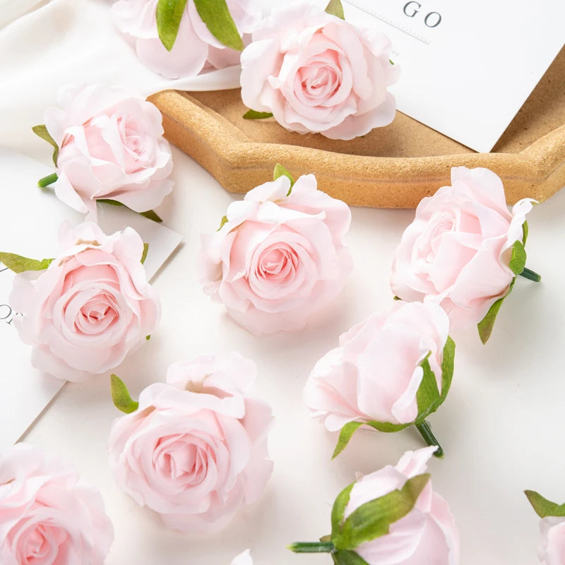 Artificial Silk Rose Heads – Decorative Flowers for Wedding Home Decor