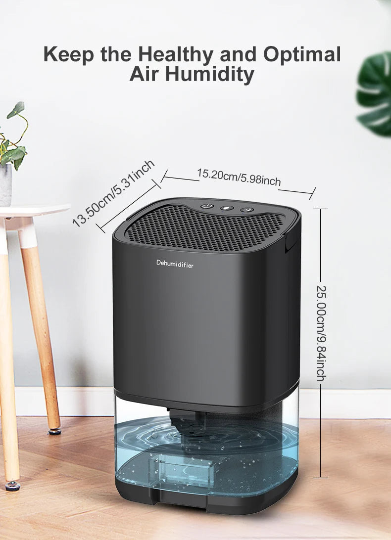 Portable Electric Dehumidifier – Silent Moisture Absorber for Home and Office