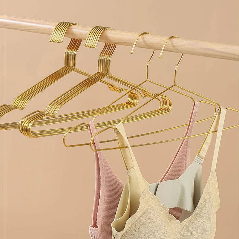 Gold Stainless Steel Coat Hangers – Durable Metal Closet Organizers for Home