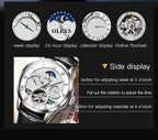 OLEVS Automatic Mechanical Watch – Leather Strap Flywheel for Business Casual