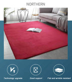 Coral Velvet Area Rug – Soft Rectangular Mat for Living Room and Bedroom