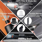 6-in-1 Handheld Car Vacuum – Wireless Portable Cleaner for Auto and Home