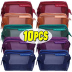 Transparent Mesh Zipper Pouch – Compact Organizer for Travel and Cables