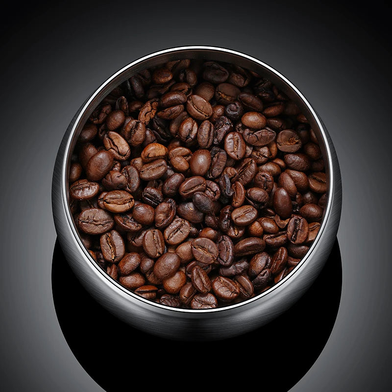 Stainless Steel Coffee Canister – Airtight Vacuum Seal for Fresh Food Storage